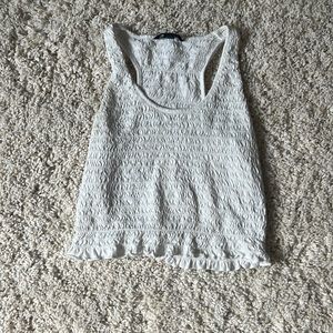 American Eagle white scrunched crop top